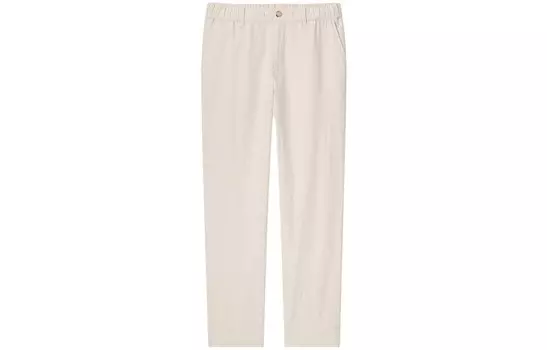 Повседневные брюки мужские светло-бежевые Uniqlo, светло-бежевый