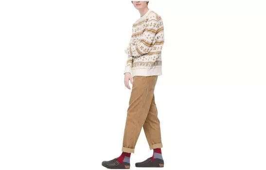 Повседневные брюки мужские темно-бежевые Uniqlo, темно-бежевый