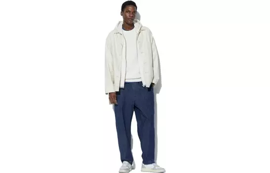 Повседневные брюки мужские темно-синие Uniqlo, темно-синий