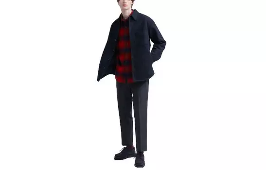 Повседневные брюки мужские темно-синие Uniqlo, темно-синий