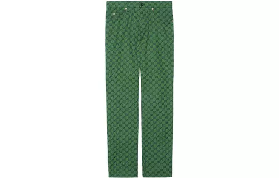 Повседневные брюки мужские зеленые Gucci, зеленый