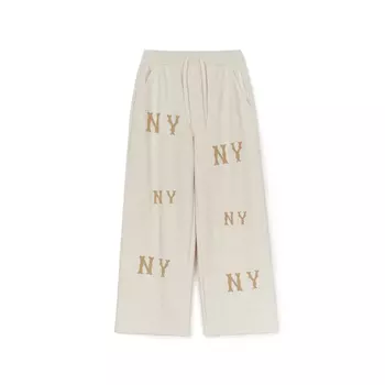 Повседневные брюки New York Yankees женские цвета экрю MLB, Ecru
