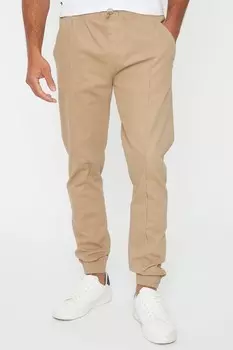 Повседневные брюки облегающего кроя с эластичными манжетами Threadbare, коричневый