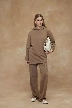 Повседневные брюки прямого кроя коричневые Manuka