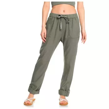 Повседневные брюки Roxy Women's On The Seashore Linen Cargo Trousers, цвет Agave Green
