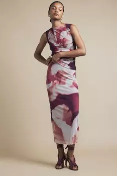 Повседневные брюки с широкими штанинами и отделкой стежками River Island, красный