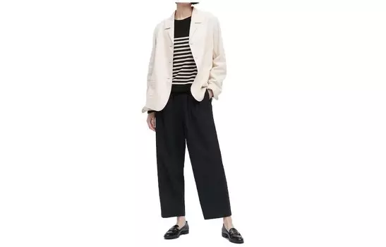Повседневные брюки унисекс черные Uniqlo, черный