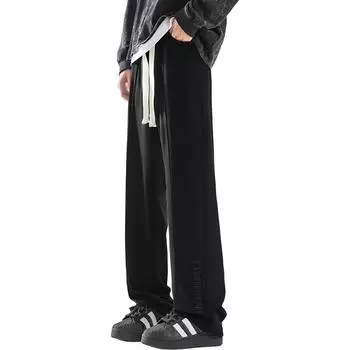 Повседневные брюки унисекс Dnnnnx, Black/Knitted Fabric Athletic Style