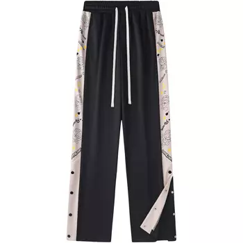 Повседневные брюки унисекс Doraemon, Цветочный серый (бархатный)