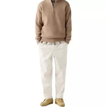 Повседневные брюки унисекс молочно-белые Uniqlo, слоновая кость