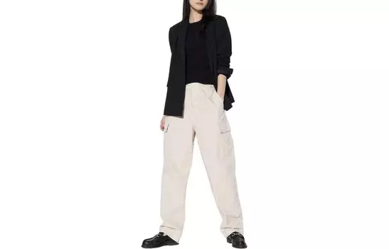 Повседневные брюки унисекс молочно-белые Uniqlo, слоновая кость