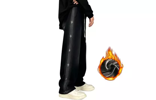 Повседневные брюки унисекс MONTVOO, Белый Цветочный Серый (Обычная версия)