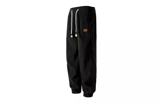 Повседневные брюки унисекс MOPE, Черный (на флисовой подкладке и утолщенный)