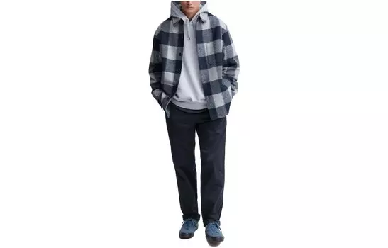 Повседневные брюки унисекс темно-синие Uniqlo, темно-синий