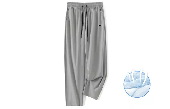 Повседневные брюки унисекс WARRIOR, Light Gray Ice Silk Ankle-Length Pants
