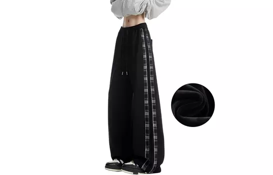 Повседневные брюки унисекс Warrior Ride The Wind And Waves, Black Fleece-Lined