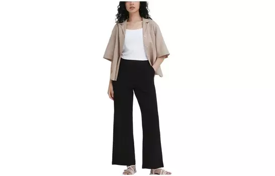 Повседневные брюки женские черные Uniqlo
