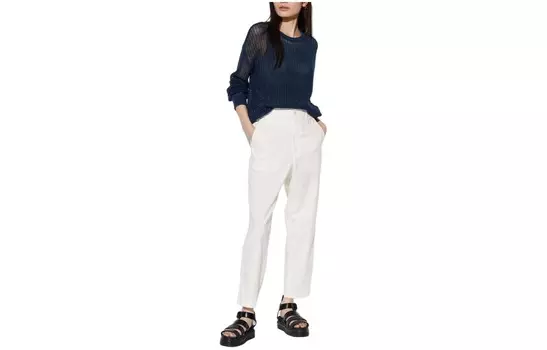 Повседневные брюки женские молочно-белые Uniqlo
