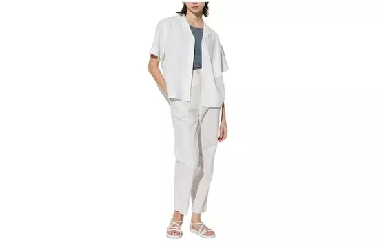 Повседневные брюки женские молочно-белые Uniqlo
