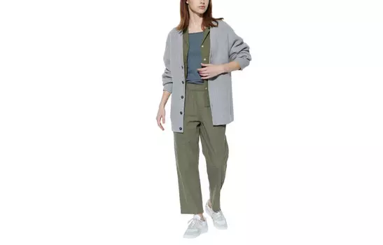 Повседневные брюки женские оливковые Uniqlo