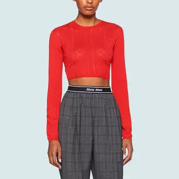 Повседневные брюки женские серые Miu Miu