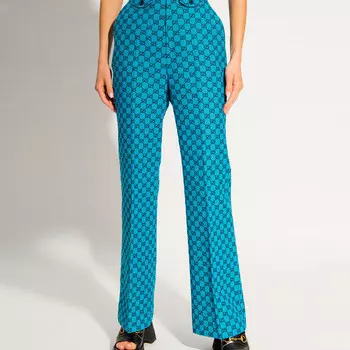 Повседневные брюки женские синие Gucci