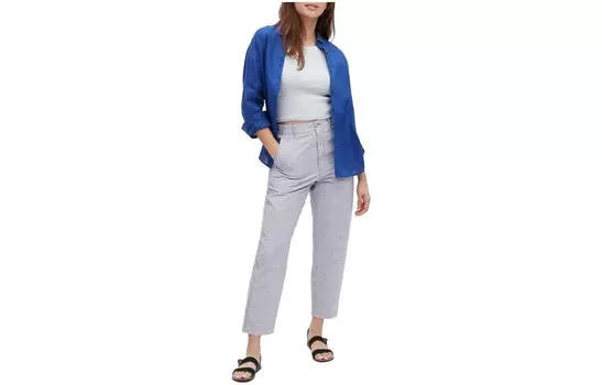 Повседневные брюки женские синие Uniqlo