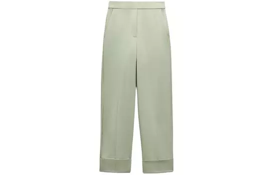 Повседневные брюки женские светло-зеленые Zara