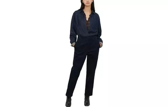 Повседневные брюки женские темно-синие Uniqlo