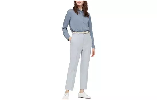 Повседневные брюки женские Uniqlo, светло-голубой