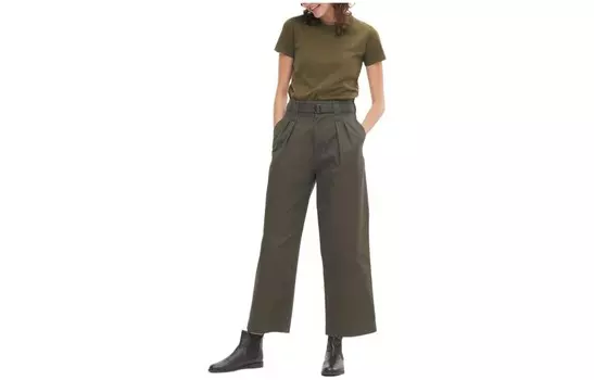 Повседневные брюки женские Uniqlo, зеленый