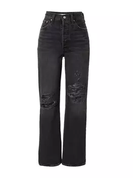 Повседневные джинсы LEVI'S RIBCAGE STRAIGHT ANKLE, черный деним