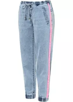 Повседневные джинсы с контрастными полосками Rainbow, синий