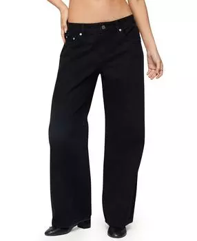 Повседневные джинсы с низкой посадкой Petite Daytime в черном оттенке Edikted, черный