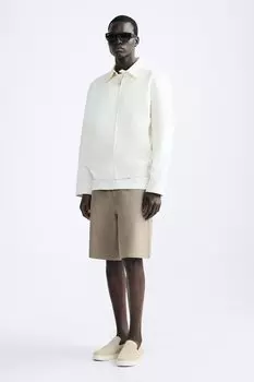 Повседневные кожаные лоферы ZARA, песочный коричневый