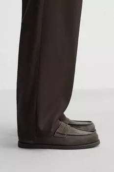 Повседневные кожаные мокасины-пенни ZARA, цвет Taupe Grey