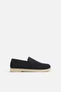Повседневные кожаные мокасины ZARA, синий