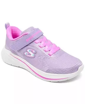 Повседневные кроссовки Little Girls Wave 92 с ремешком на застежке от Finish Line Skechers, фиолетовый