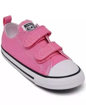 Повседневные кроссовки на застежке Chuck Taylor All Star 2V Ox для девочек-малышей от Finish Line Converse, розовый