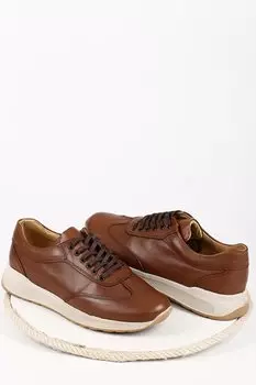 Повседневные мужские кроссовки из натуральной кожи с круглым носком на шнуровке 01933 GNDER(R)