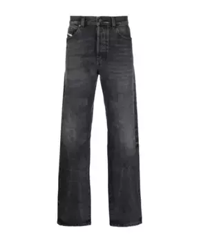 Повседневные прямые джинсы из хлопка Diesel, черный