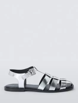 Повседневные рыбацкие сандалии с откидной спинкой из натуральной кожи langham John Lewis , серебряный