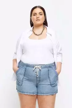 Повседневные шорты Curve из денима свободного кроя River Island, синий