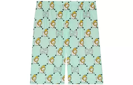 Повседневные шорты мужские бирюзовые Gucci, бирюзовый