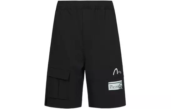 Повседневные шорты мужские черные Evisu, черный