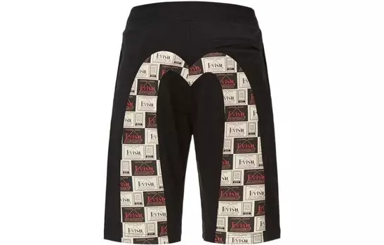 Повседневные шорты мужские черные Evisu, черный