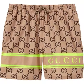 Повседневные шорты мужские коричневые Gucci, коричневый