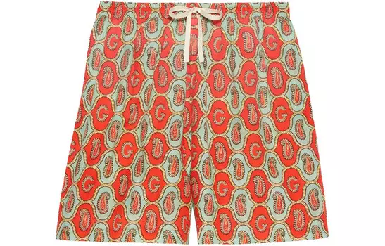 Повседневные шорты мужские ярко-оранжевые Gucci, оранжевый