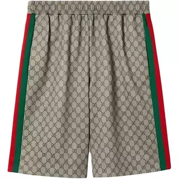 Повседневные шорты мужские серо-коричневые Gucci, коричневый