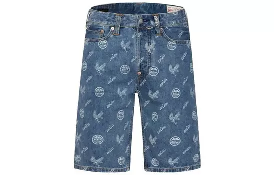 Повседневные шорты мужские синие Evisu, синий